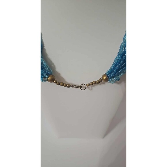 Vintage Beaded Glass & Acrylic Multistrand Pendant Necklace  #0183 - Picture 2 of 2